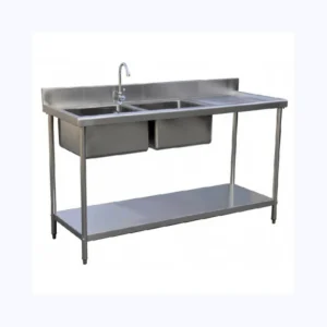Working Table with Double Sink